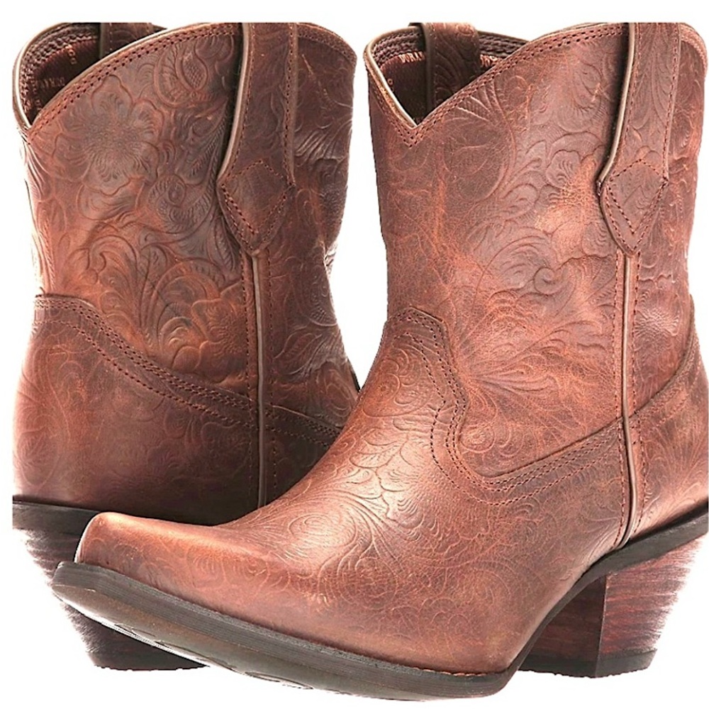 New In Box Durango Crush Women's Western Embossed Bootie Cowgirl/Cowboy Boots